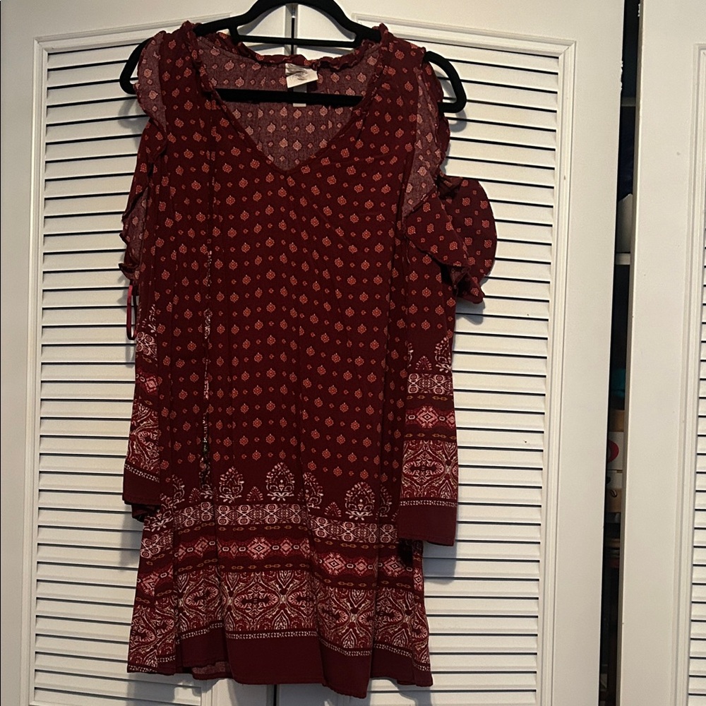 Knox Rose Burgundy Floral Dress
